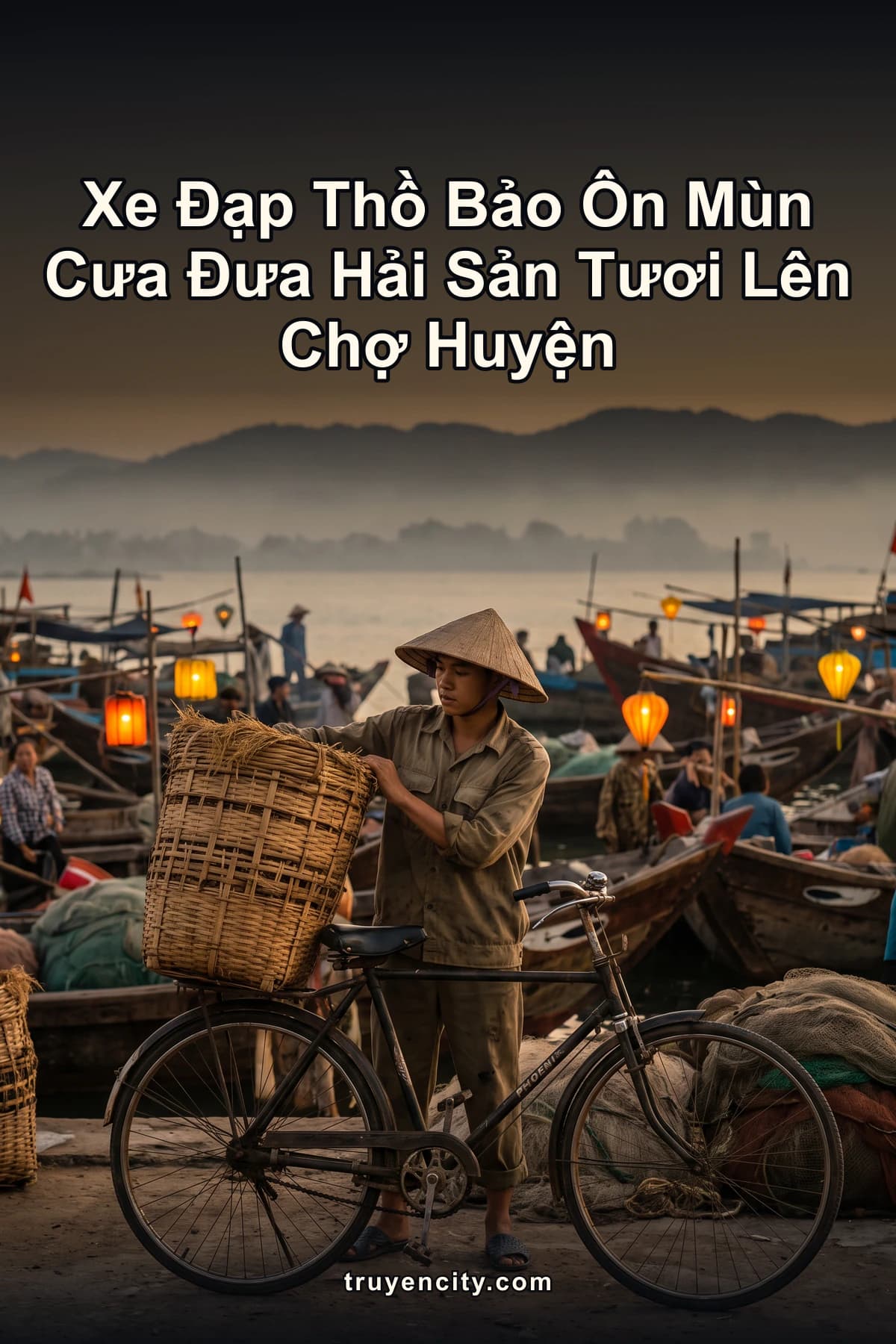 Xe Đạp Thồ Bảo Ôn Mùn Cưa Đưa Hải Sản Tươi Lên Chợ Huyện
